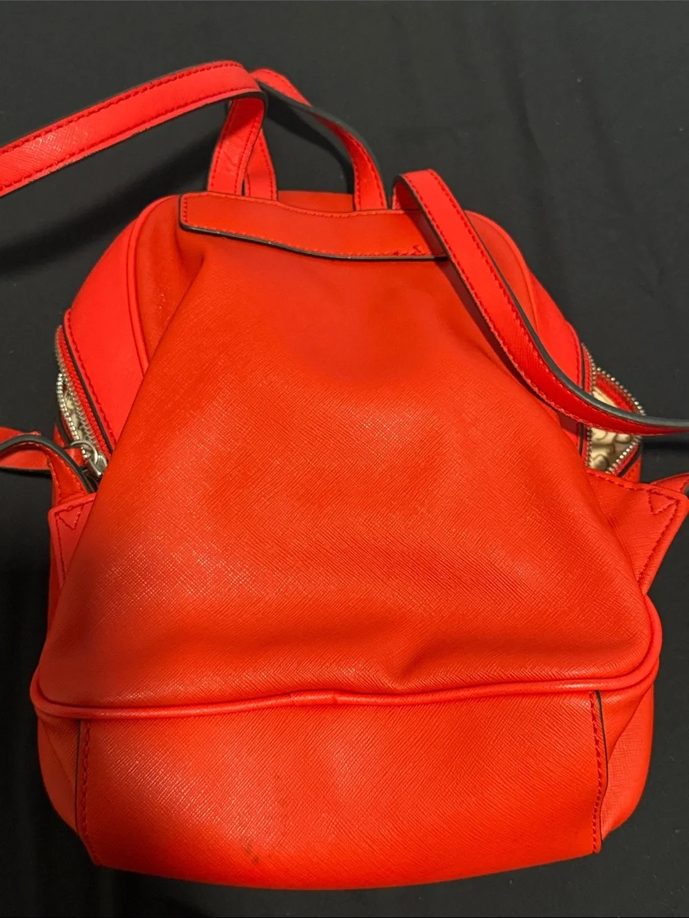 GUESS Red Mini Backpack with Front Zip Pocket